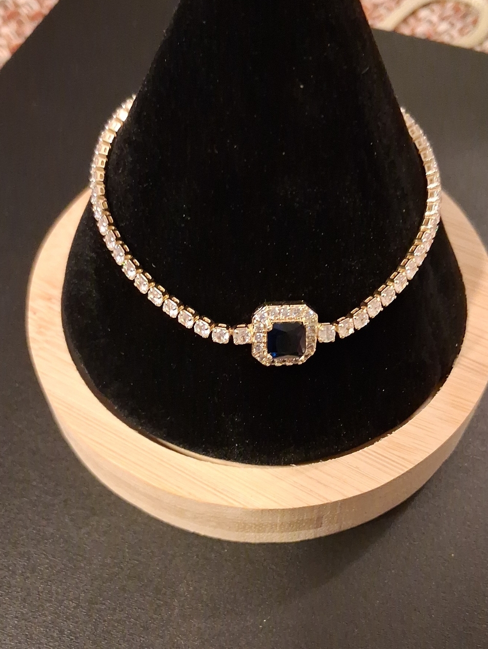 18k GF Blue CZ  Gemstone Tennis Bracelet New With Gift Box